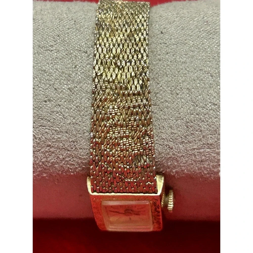 Vintage Tissot 10Kt RGP Bezel Tank Style TH-1282 1330829 READ